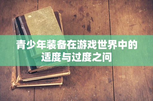 青少年装备在游戏世界中的适度与过度之问