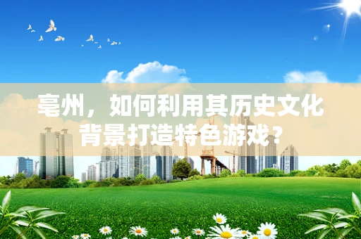 亳州，如何利用其历史文化背景打造特色游戏？
