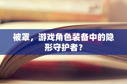 被罩，游戏角色装备中的隐形守护者？
