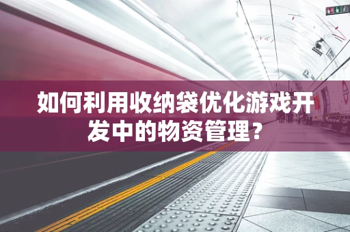 如何利用收纳袋优化游戏开发中的物资管理？