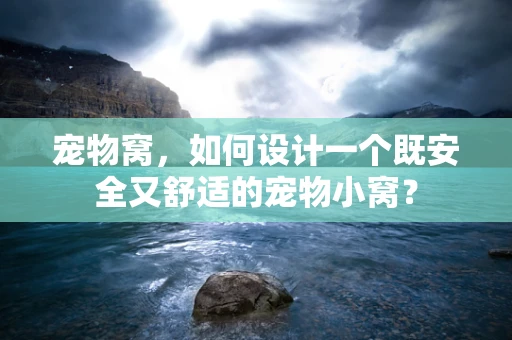 宠物窝，如何设计一个既安全又舒适的宠物小窝？