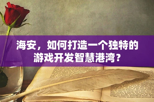海安，如何打造一个独特的游戏开发智慧港湾？