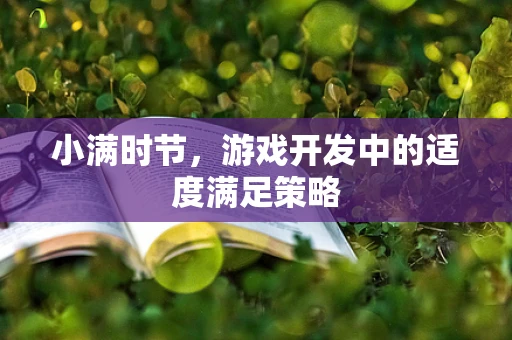 小满时节，游戏开发中的适度满足策略