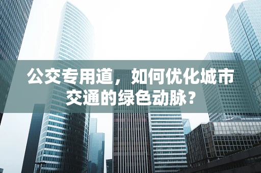 公交专用道，如何优化城市交通的绿色动脉？