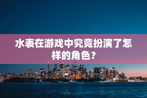 水表在游戏中究竟扮演了怎样的角色？