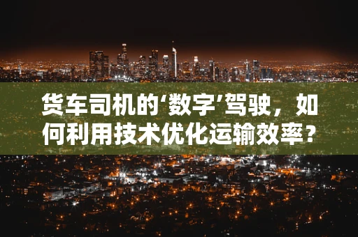 货车司机的‘数字’驾驶，如何利用技术优化运输效率？