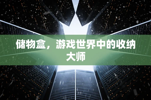储物盒，游戏世界中的收纳大师