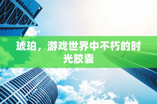 琥珀，游戏世界中不朽的时光胶囊