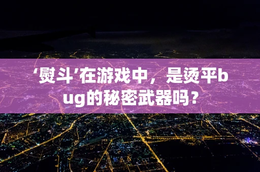 ‘熨斗’在游戏中，是烫平bug的秘密武器吗？
