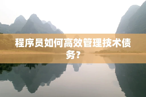 程序员如何高效管理技术债务？