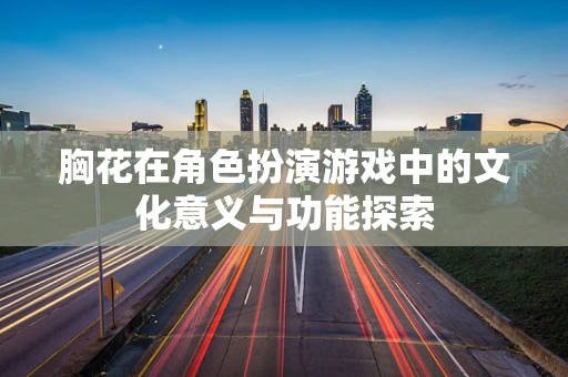胸花在角色扮演游戏中的文化意义与功能探索